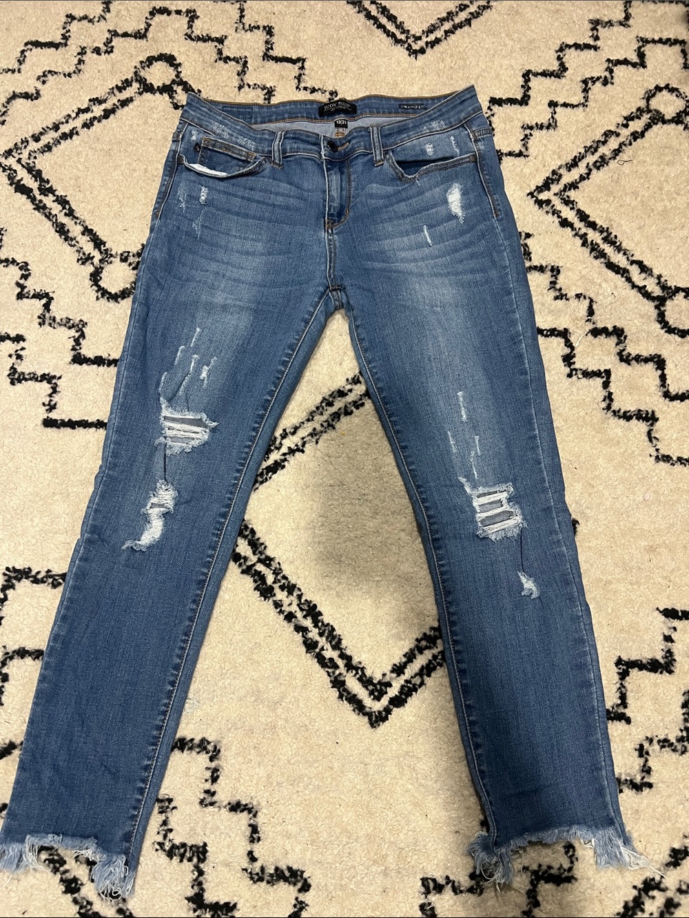 Judy Blue Distressed Medium Blue Women's Skinny Jeans